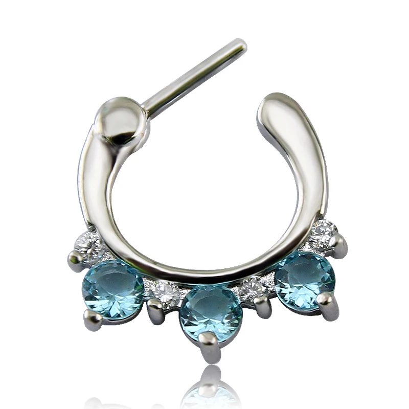 Нержавеющая стальные перегородки кликер голубой циркон кристалл 16 г перегородка