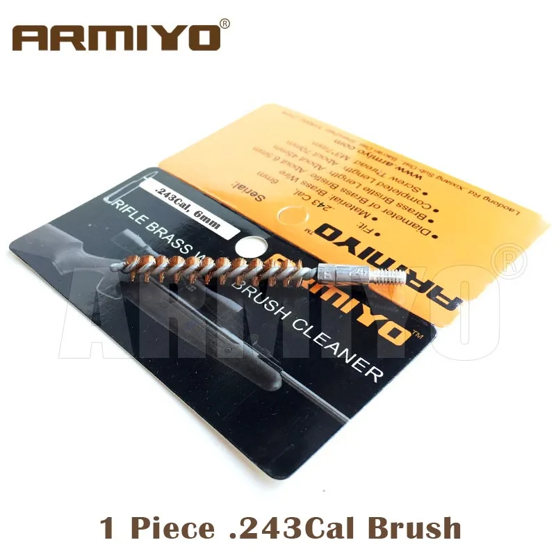 1x .243Cal Brush Armiyo набор кистей для стрельбы из пистолета, винтовки, ружья, охотничий баррель, чистящий комплект(выберите калибр) винтовая резьба m4 8-32 - Цвет: 1x .243Cal Brush