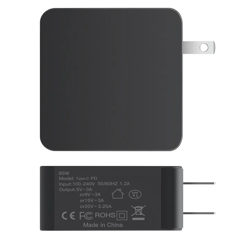 Быстрая зарядка 65 Вт Тип C PD США Plug Адаптеры питания для ноутбука Зарядное