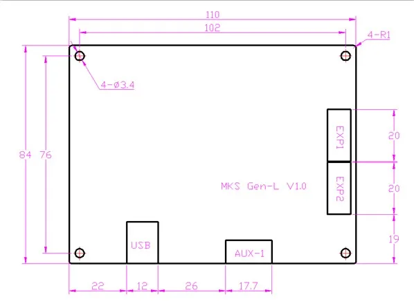 Контроллер печатная плата MKS Gen L V1.0 интегрированная материнская плата совместима с Ramps1.4/Mega2560 R3 Поддержка a4988/DRV8825/TMC2100/LV8729