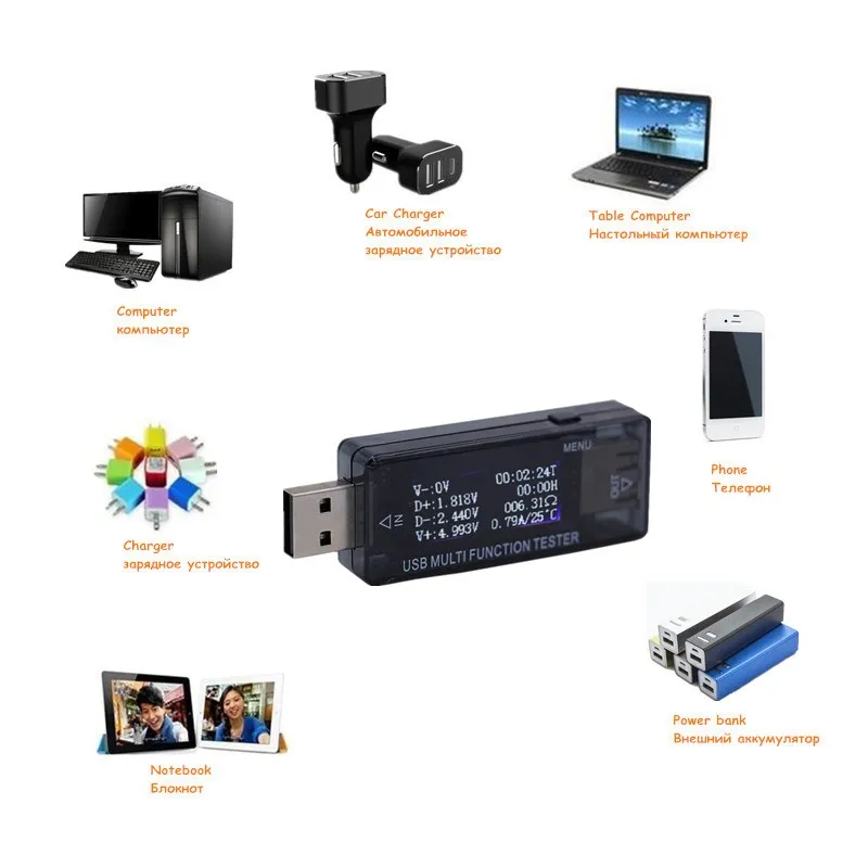 USB 4 в 30 QC 2 0 3 ЖК тестер емкости зарядное устройство Doctor измеритель мощности