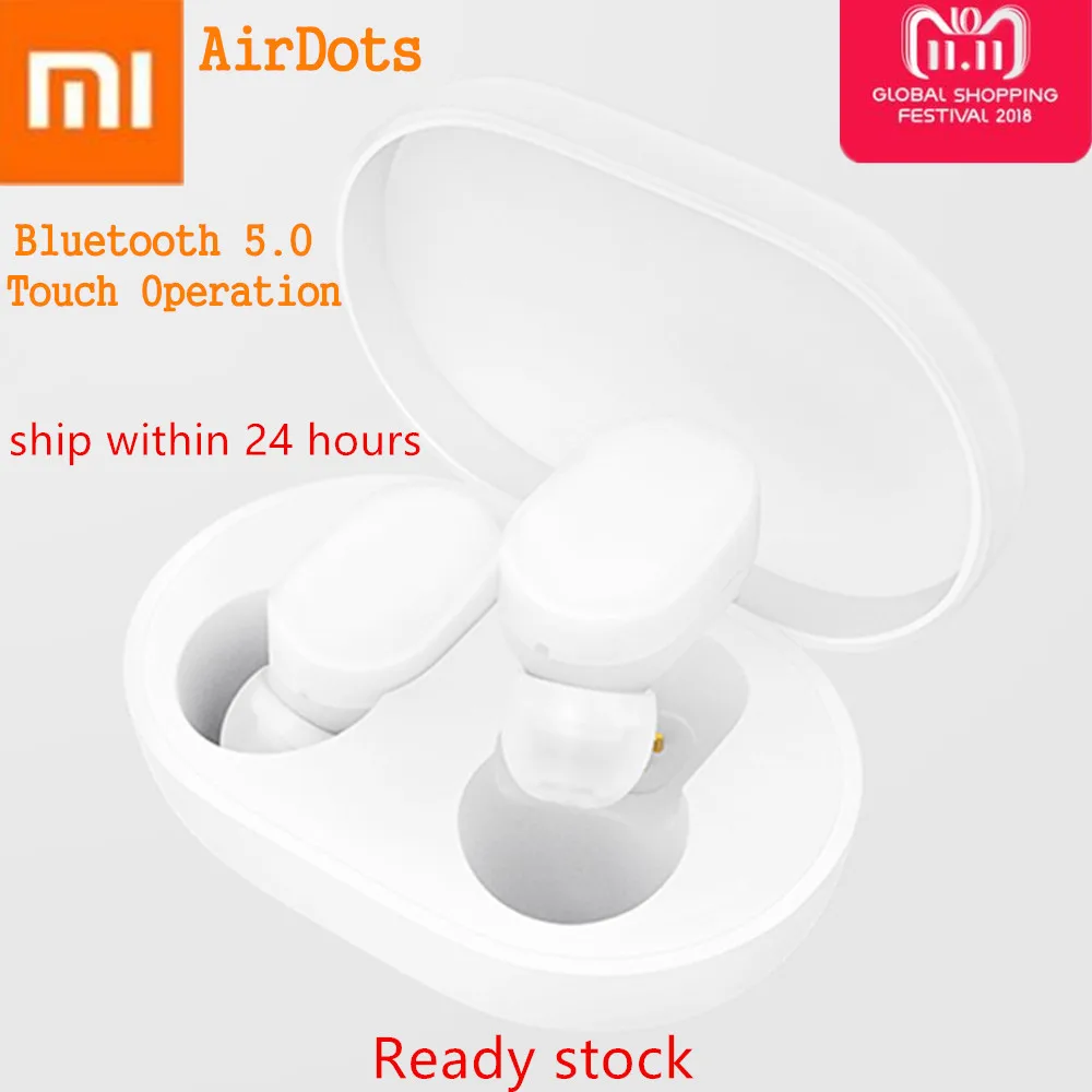 [] новые Xiaomi Redmi Airdots TWS Bluetooth наушники стерео бас BT 5,0 Eeadphones с микрофоном Handsfree наушники - Цвет: Xiaomi Airdots
