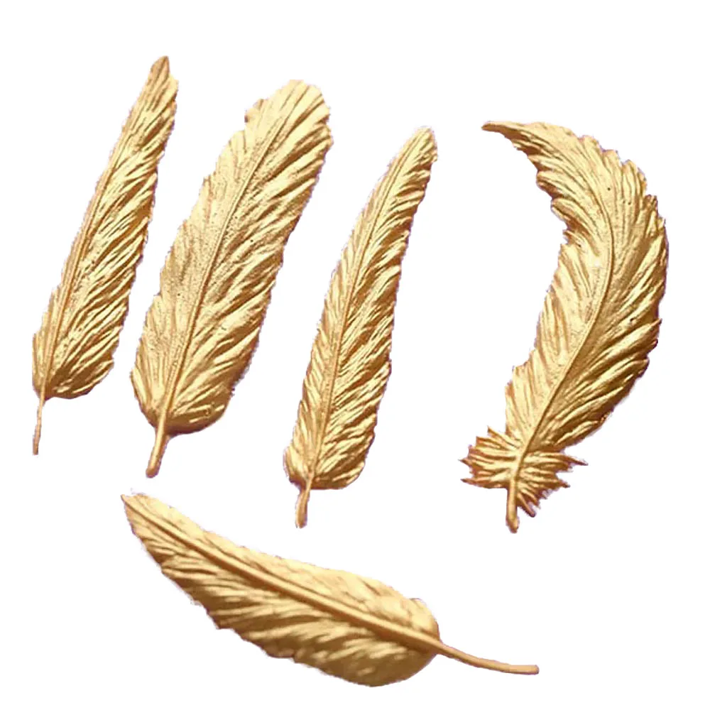 Форма листьев и перьев рельефное 3d-рельефное украшение для торта помадки