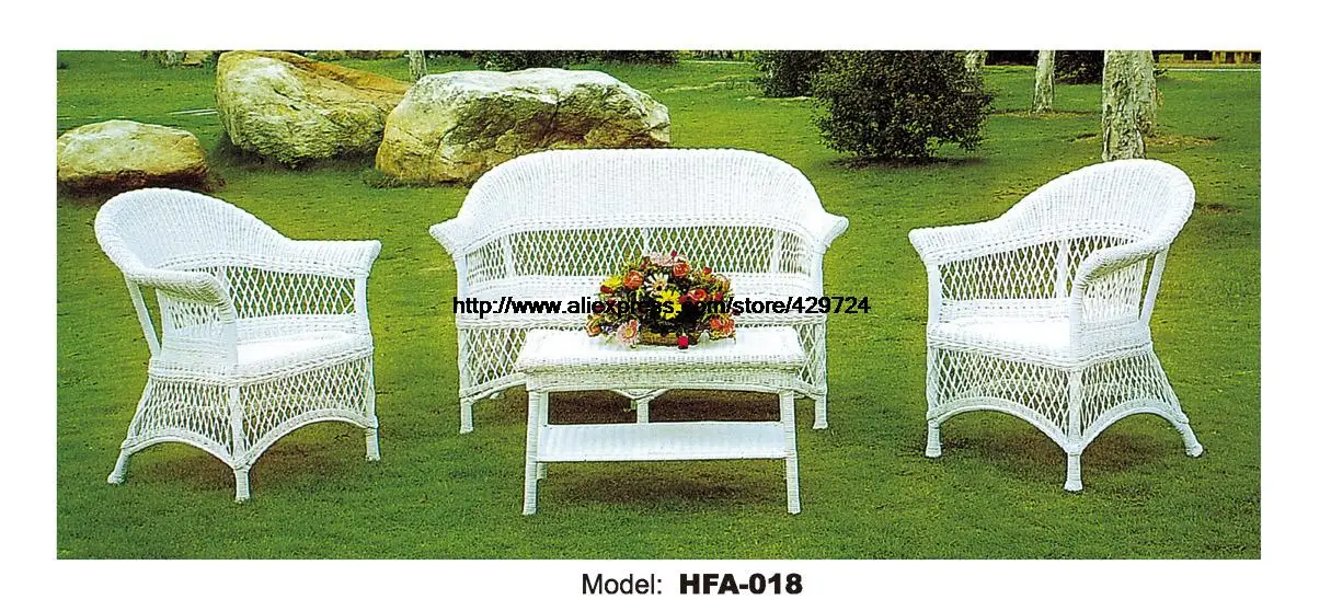 Элегантный белый ротанговый стул стол диван набор садовый парк кафе мебель