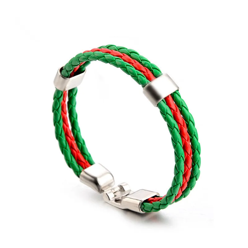 Браслет-цепочка из ПУ кожи с изображением национального флага | Украшения и