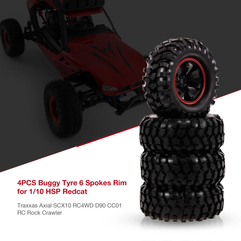 4 шт. радиоуправляемые автомобили 1:10 RC шины для багги 6 спиц обод HSP Redcat Traxxas Axial SCX10