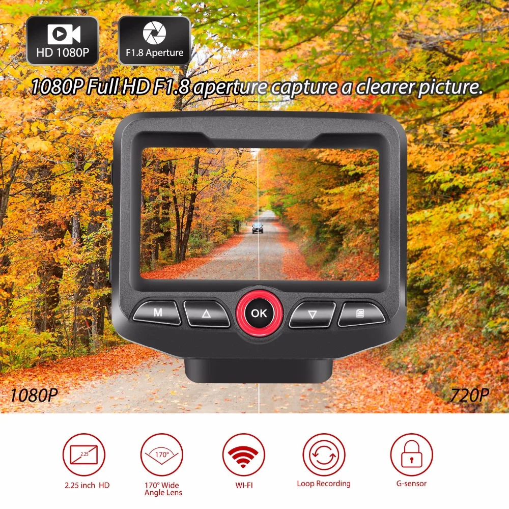 Регистраторы Full HD F1.8 Видеорегистраторы для автомобилей 12MP Sony Сенсор Moto зеркало