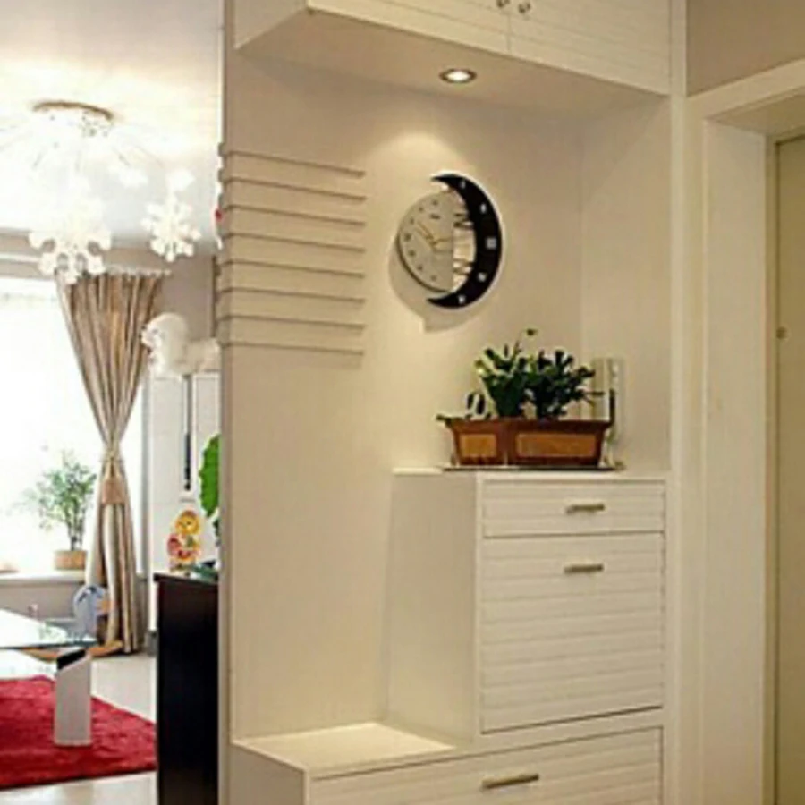 3D деревянные бесшумные настенные часы современный дизайн с Луной и звездой Декор