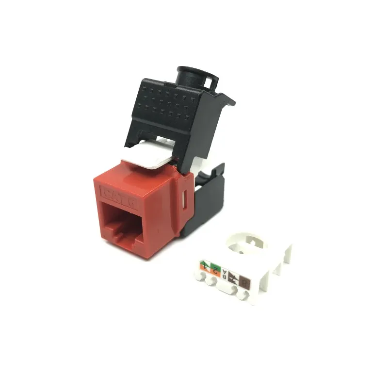 4 шт. UTP RJ45 CAT6 сетевой модуль информационный кабель адаптер Красный 180 градусов Fluke
