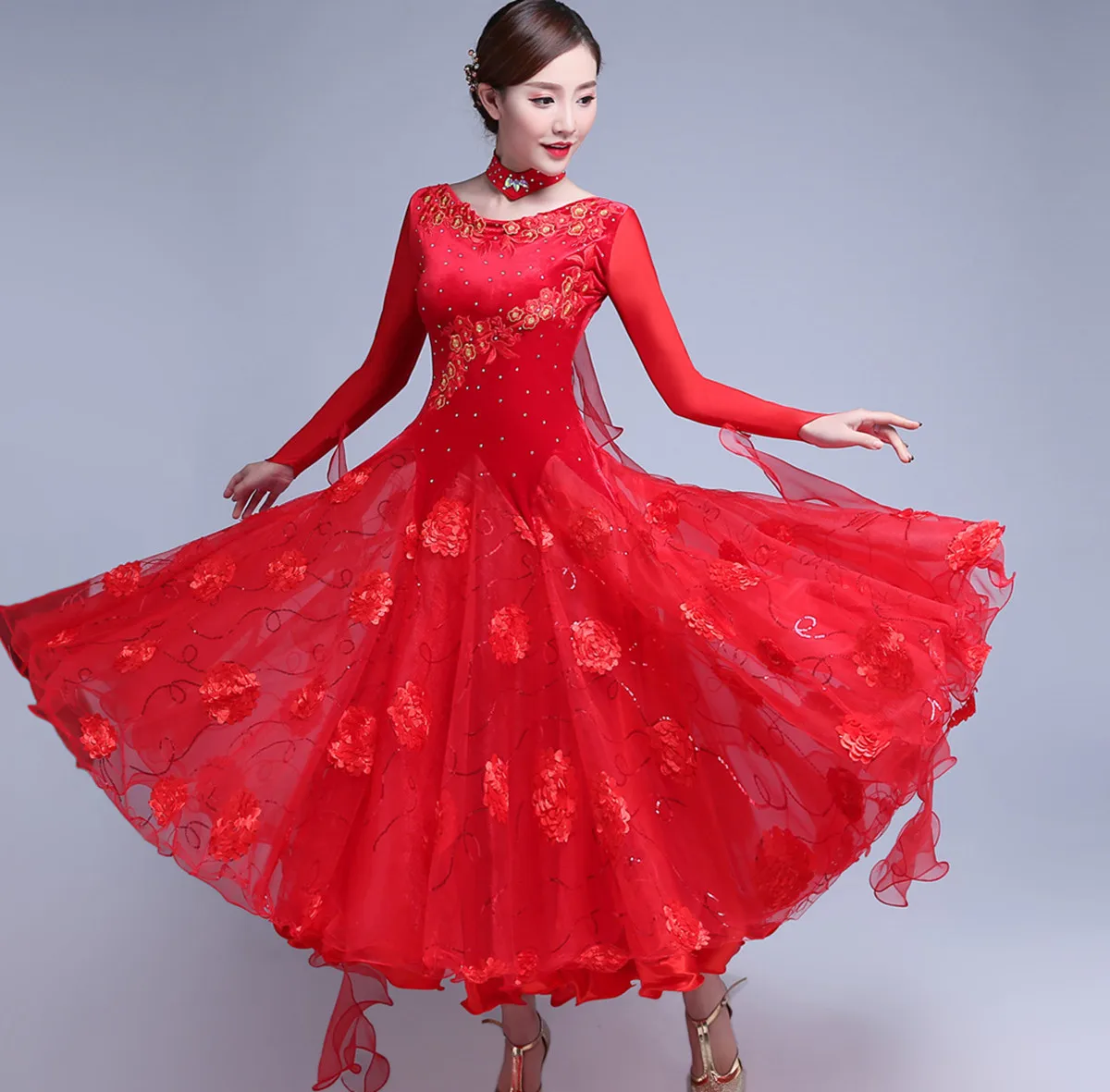 Танцевальное платье для Бальных соревнований 2018 новый дизайн Танго Фламенко