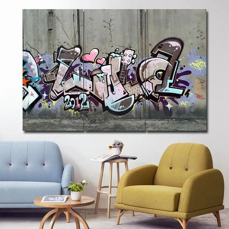 

3PCS decorative Oil painting graffiti war art canvas painting poster and printed canvas for living room decoration painting