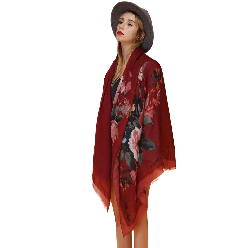 FS Foulard Femme цветочный принт хлопок лен хиджаб шарф шарфы для женщин дамы длинные зимние пашмины Шали Обертывания тонкий атлас осень