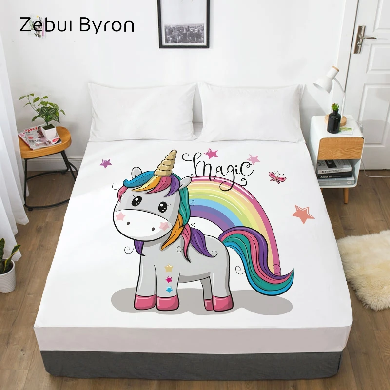 Простыня с 3D рисунком из мультфильма эластичная простыня для