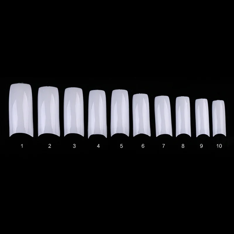 100 шт. Длинные ногтей Книги по искусству советы гроб Форма полное покрытие Ложные