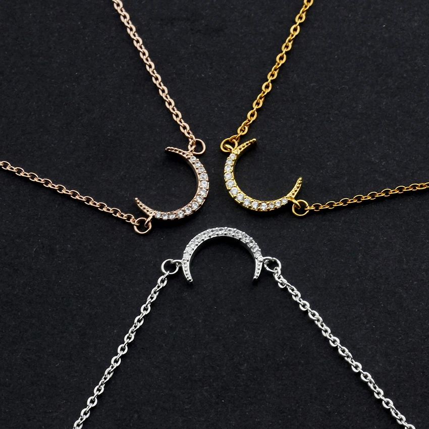 Великолепная сказка CZ Полумесяца Браслеты кубического циркония Moon Charm Клыка