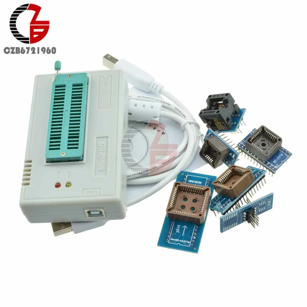 1 компл. 13000 IC TL866CS программатор USB 2 0 EPROM FLASH BIOS 6 адаптер PLCC TL866A Программирование