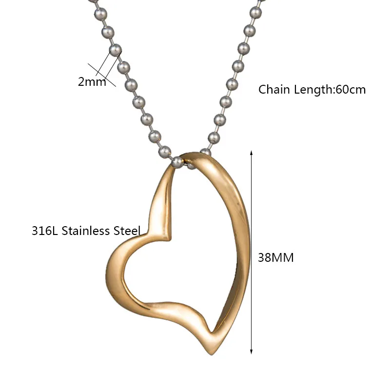 Модное ожерелье ELSEMODE с подвеской в виде сердца цепочка из нержавеющей стали