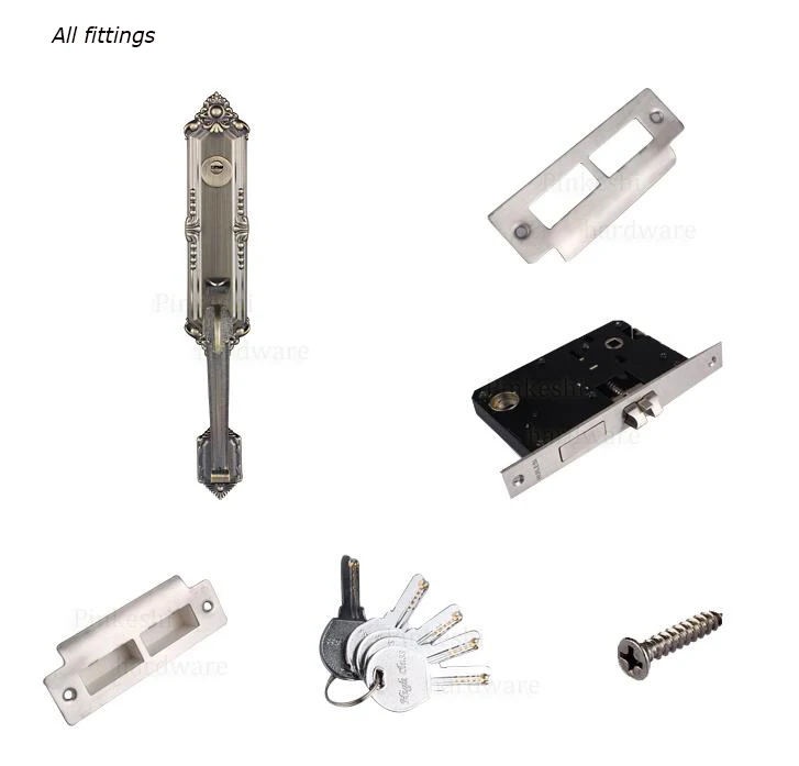 Luxury villa double door open zinc alloy door lock European antique retro door locks
