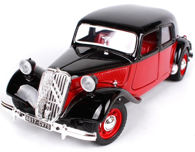Bburago 1:24 1938 CITROEN 15 CV TA черный и красный цвета сборка DIY гоночный литой под давлением модель комплект автомобиль детская игрушка Новинка в коробке