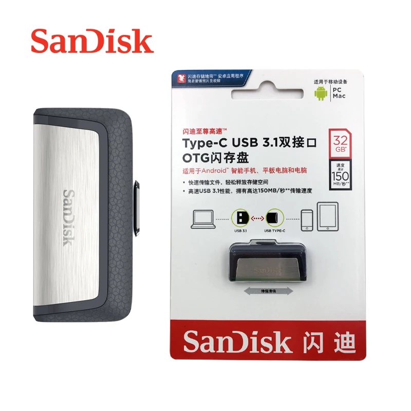 SanDisk TYPE-C USB3.1 двойной интерфейс OTG флэш-диск экстремально высокая скорость PenDrives 32GB 64GB 128GB Memory Stick SDDDC2 Flash Drive