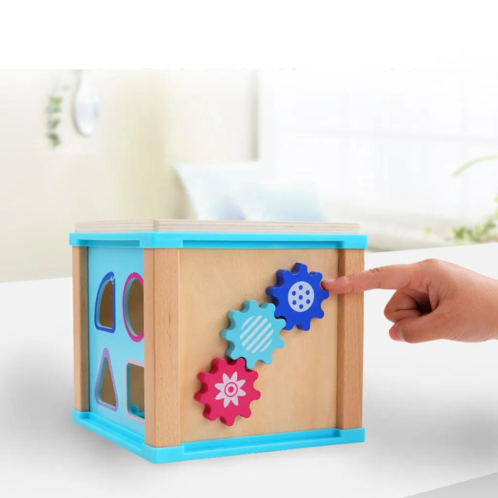 Красочный Деревянный кубик активности Роскошный Многофункциональный лабиринт