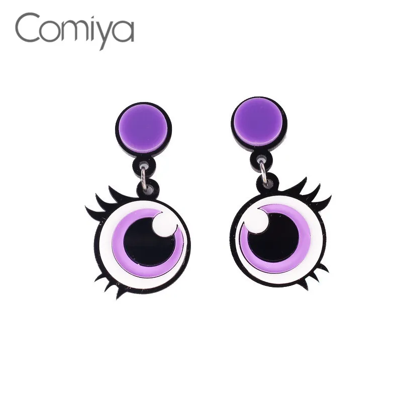 Серьги капли Comiya Gotic Длинные акриловые висячие серьги с рисунком лица и большими