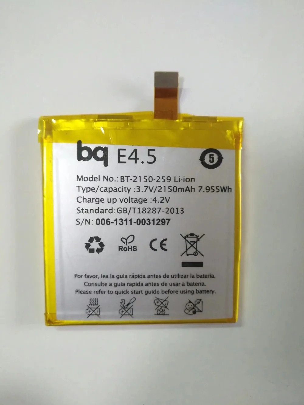

For BQ Aquaris E4.5 Battery 2150mAh Phone Bateria Batterie Accumulator with Repair Tools for gift