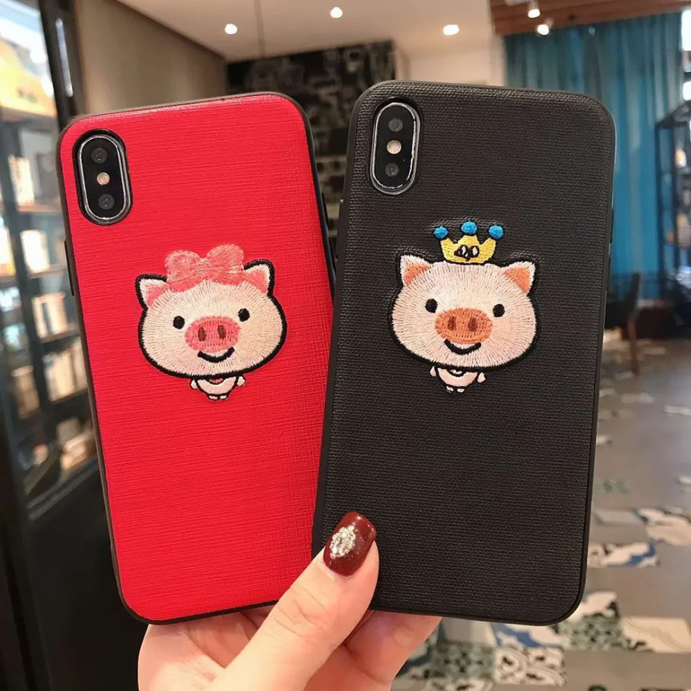 Чехол с рисунком свиньи для iphone X XR XS MAX чехол из ТПУ роскошный модный бренд 6 6s 7 8 Plus