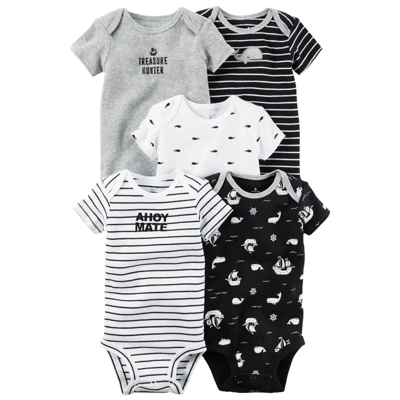 Baby Boys and Girls Clothing set Bodysuit for Bebes kids short sleeve news soft Cotton Jumpsuit 5pcs Pack | Детская одежда и обувь