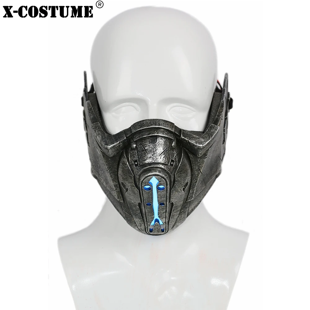 Маска для косплея Mortal Kombat Sub Zero аксессуары реквизит из серой смолы полулица маски