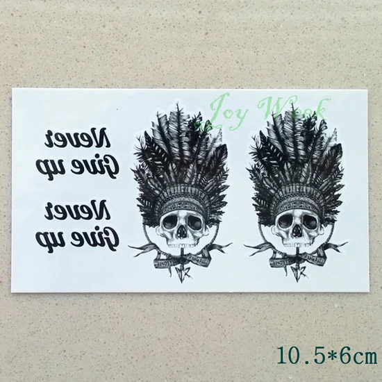 Водостойкая Временная тату наклейка головной убор с племенными перьями наклейки