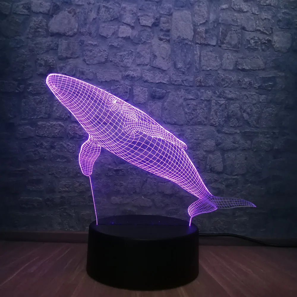 Новинка 2019 животное 3D светодиодная USB лампа подводный мир Рыба Кит Cetacea