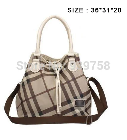European Style Brand Designer Handbags High Quality Classic Plaid Bucket Bag Grid Pattern Women Shoulder Drop Ship | Багаж и сумки