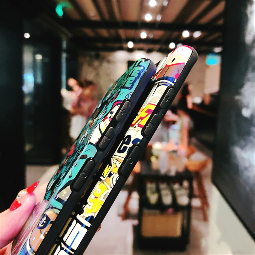 Case For Samsung Galaxy S8 S9 S10 Plus Lite Note 8 9 Trend Cartoon Cool Pattern Blue light Glossy Soft IMD Silicon Cover |