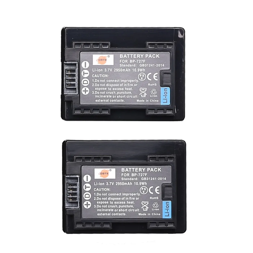 Запасная деталь DSTE для Батареи 2x BP 727(F) совместимая с фотокамерой Canon VIXIA HF R30 R32 R40 R42