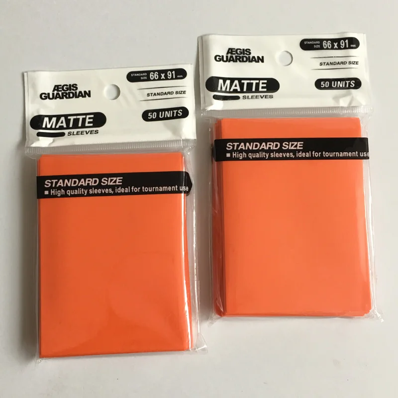 Light Orange 66x91 мм, размер 100 шт./лот, матовые защитные рукава для карт, защита для карт, стандартный размер, рукава для игровых карт Mtg Pokenmon, рукава для карт - Цвет: Light Orange