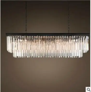 Американская прямоугольная хрустальная лампа европейская ретро люстра из