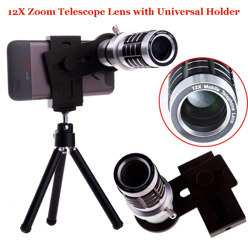 Фото 12X Telepscope камера зум объектив + Регулируемый алюминиевый штатив для Sony Xperia Xioami