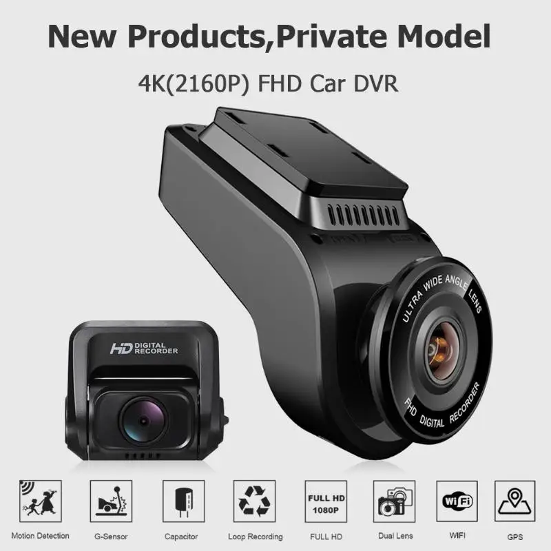 T691C передняя 4K 2160P Автомобильная dvr камера 1080P FHD Даш-камера с 32 Гб tf-картой с двойным объективом с WiFi и gps-камерой продвижение