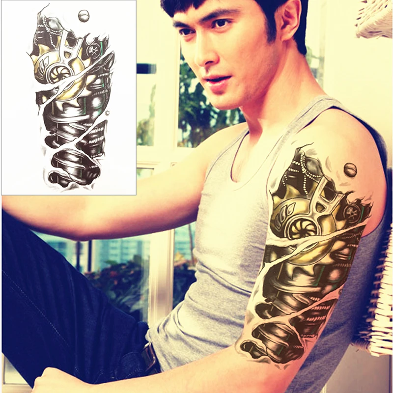 Металлическая тату-наклейка на руку 21 х15 см | Красота и здоровье