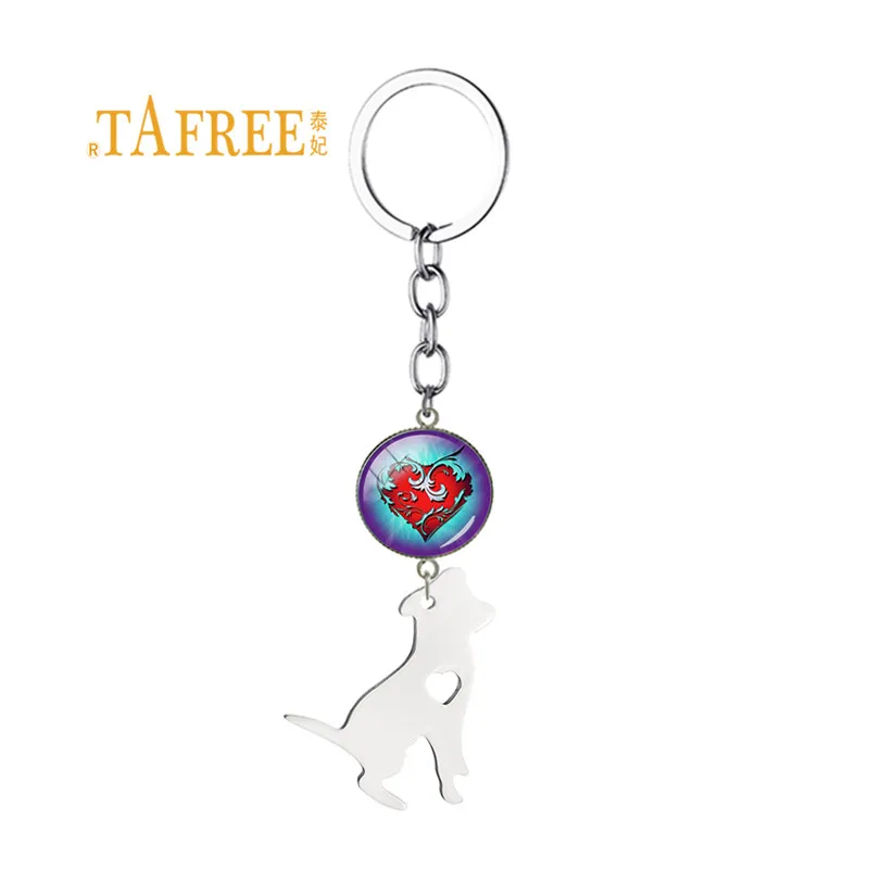 Брелок TAFREE с надписью Love Heart брелок из нержавеющей стали подвеской в виде Бигля