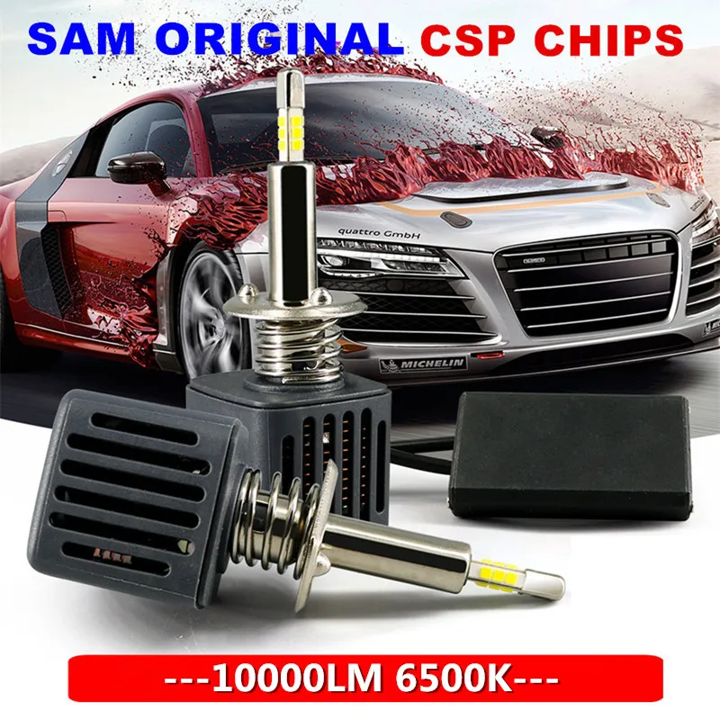 С 4-х сторон SAMSUNG чипы мини H4 светодиодный H7 10000LM D2S H1 H9 H11 9005 D3S 9006 HB4 D1S автомобильные головные фары лампы 6500 к Противотуманные фары 12V