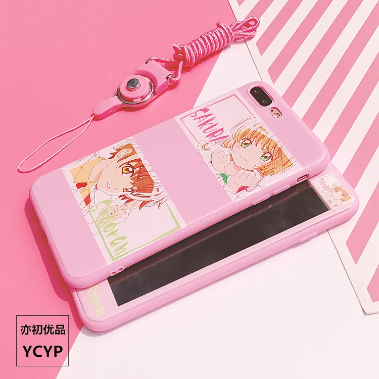 Чехол Sakura для iphone X Cardcaptor+ Защитная пленка для экрана из закаленного стекла для iphone 6 6s Plus 7 7plus 8 8plus Сейлор Мун