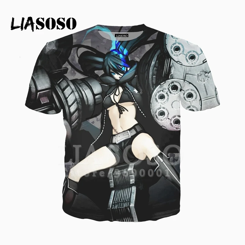 LIASOSO 3D принт унисекс с рисунком из аниме BLACK ROCK SHOOTER Таканаси Йоми футболка Летняя