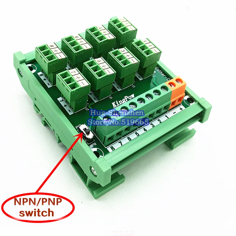 3 проводной 8 канальный Бесконтактный коммутатор PLC sensor Клеммная колодка NPN/PNP
