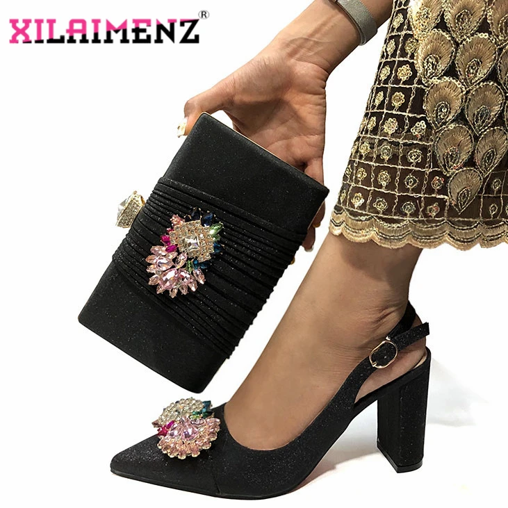 Женские розовые сандалии на высоком каблуке и сумка в комплекте для вечеринки 2019