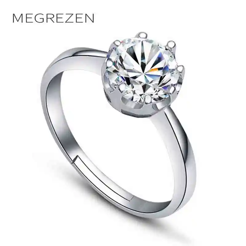 ЦИРКОНИЕВЫЕ Открытые Кольца для женщин регулируемые Свадебные кольца с