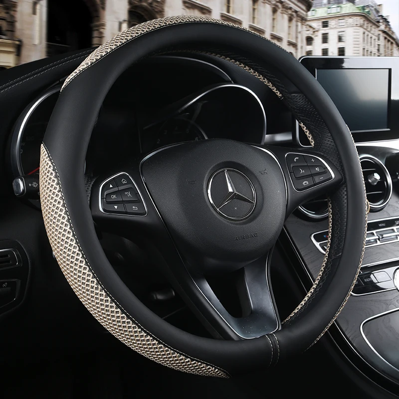 2019 новости кожаный чехол рулевого колеса автомобиля Нескользящая Вентиляция для