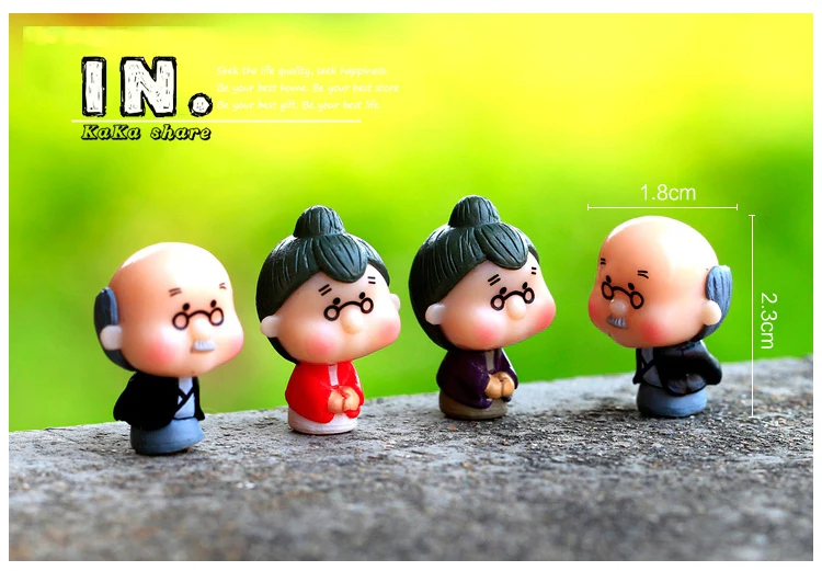 2 шт. старая бабушка микро сад бонсай украшения поделки милые старики фигурки