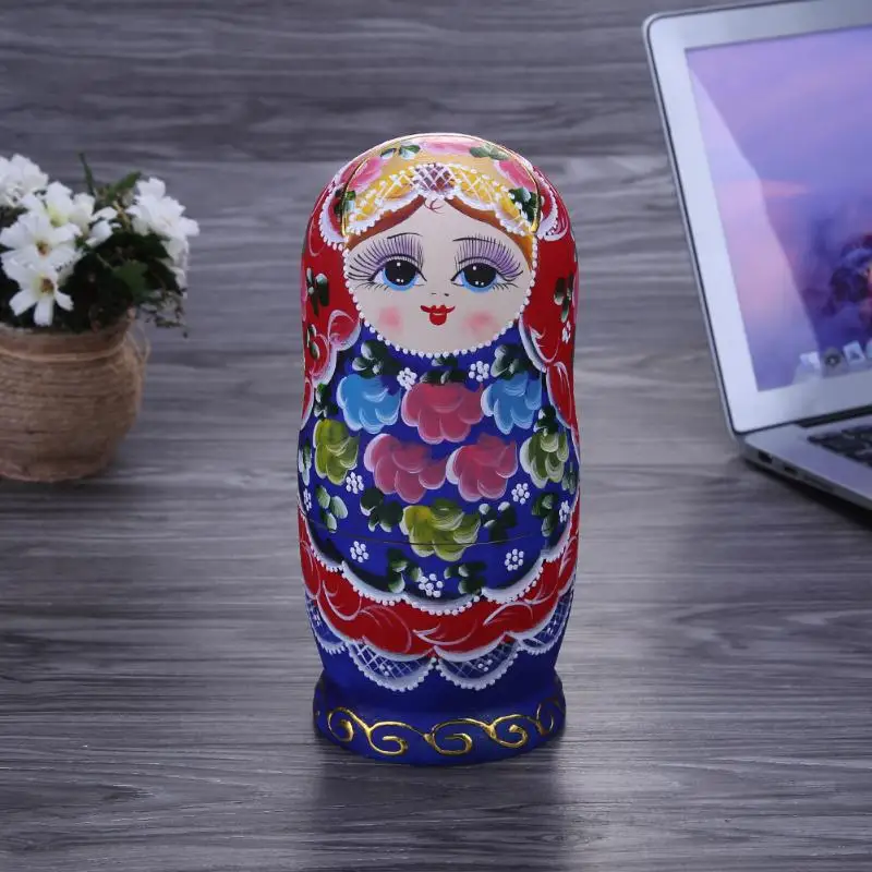 7 шт. русскоязычные куклы из липы с цветами ручной работы деревянная матрешка